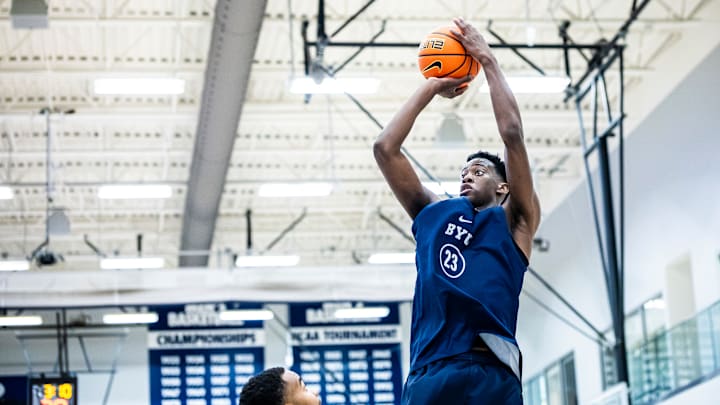 BYU freshman AJ Dybansta at Summer practices BYU freshman AJ Dybansta at Summer practices