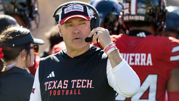 Texas Tech Red Raiders head coach Joey McGuire against Arizona State.