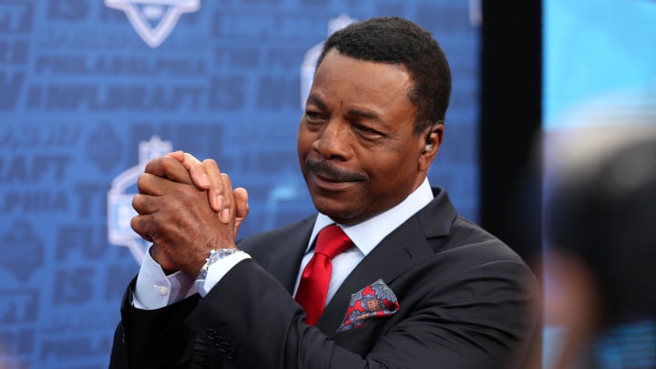 Apr 27, 2017; Philadelphia, PA, USA; Actor Carl Weathers on the red carpet prior to the start of the 2017 NFL Draft at Philadelphia Museum of Art. Mandatory Credit: Bill Streicher-USA TODAY Sports