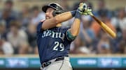 Seattle Mariners catcher Cal Raleigh is hitting .281 with 32 home runs and 69 RBIs through the first 77 games of the 2025 MLB season.