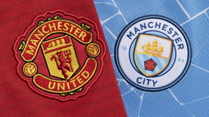 The Manchester United and Manchester City Club Badges