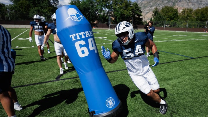 Siale Esera at BYU Football Fall camp