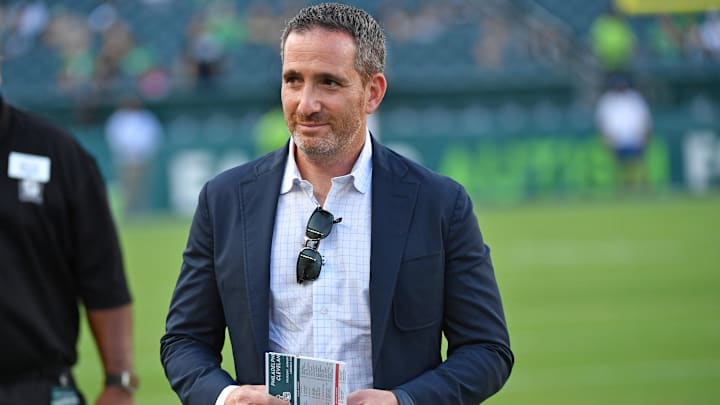 Aug 17, 2023; Philadelphia, Pennsylvania, USA; Philadelphia Eagles general manager Howie Roseman against the Cleveland Browns at Lincoln Financial Field. Mandatory Credit: Eric Hartline-Imagn Images Aug 17, 2023; Philadelphia, Pennsylvania, USA; Philadelphia Eagles general manager Howie Roseman against the Cleveland Browns at Lincoln Financial Field. Mandatory Credit: Eric Hartline-Imagn Images