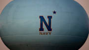 Nov 28, 2020; Annapolis, Maryland, USA; A general view of the Navy Midshipmen logo on a water tower near the stadium is seen before the game between the Navy Midshipmen and the Memphis Tigers at Navy-Marine Corps Memorial Stadium. 