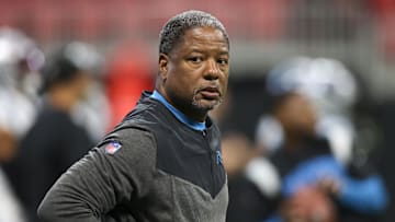 Oct 30, 2022; Atlanta, Georgia, USA; Carolina Panthers interim head coach Steve Wilks before a game against the Atlanta Falcons at Mercedes-Benz Stadium. Mandatory Credit: Brett Davis-Imagn Images