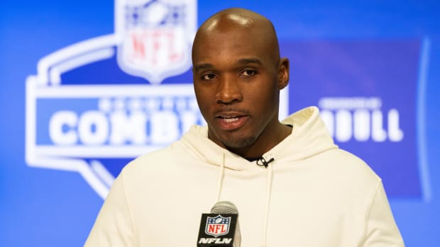 Feb 27, 2024; Indianapolis, IN, USA; Houston Texans head coach DeMeco Ryans talks to the media at