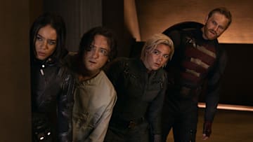 (L-R) Ghost (Hannah John-Kamen), Bob (Lewis Pullman), Yelena Belova (Florence Pugh) and John Walker (Wyatt Russell) in Marvel Studios' THUNDERBOLTS*. Photo by Chuck Zlotnick. © 2025 MARVEL. All Rights Reserved.