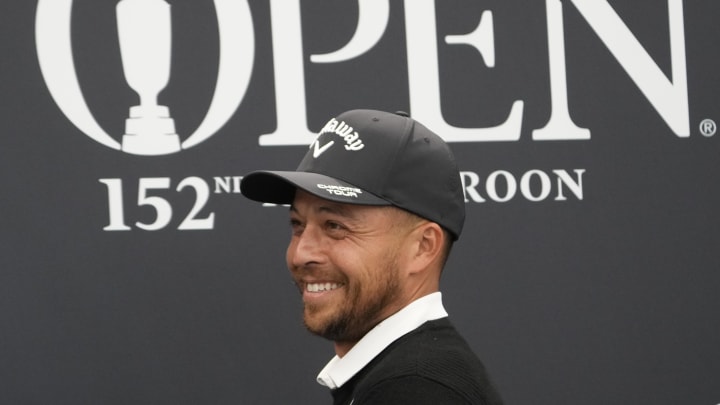 Xander Schauffele, the 2024 PGA Championship winner, during press conference at the Open Championship golf tournament at Royal Troon. Photo by Jack Gruber-USA TODAY Sports