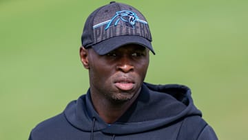 Carolina Panthers defensive coordinator Ejiro Evero
