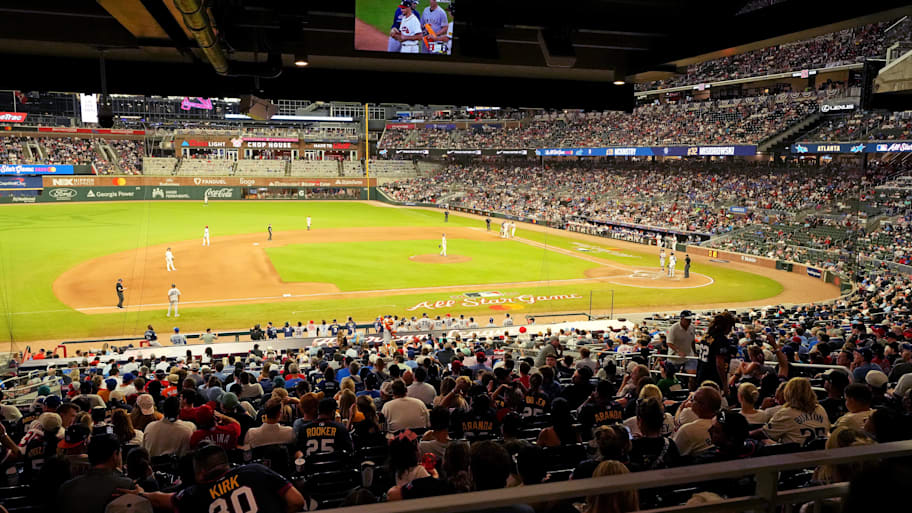 A view of the field during the eighth inning during the 2025 MLB All Star Game at Truist Park.  | Dale Zanine-Imagn Images