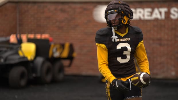 Missouri Tigers receiver Luther Burden III at practice at Faurot Field in Columbia, Mo. on Tuesday, August 13, 2024.