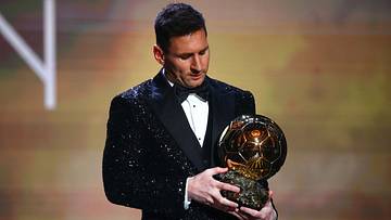Lionel Messi mit dem Ballon d'Or