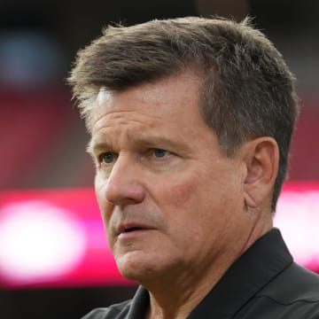 Arizona Cardinals owner Michael Bidwill watches his team during training camp at State Farm Stadium in Glendale, Ariz., on Saturday, Aug. 3, 2024.