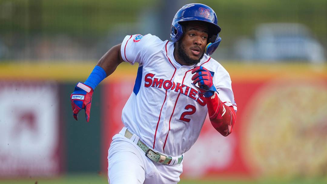 Knoxville Smokies infielder Jefferson Rojas during a minor league game between the Knoxville Smokies and Biloxi Shuckers at Covenant Health Park in Knoxville, Tenn., on July 7, 2026.