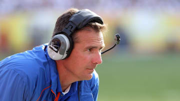 January 1, 2011; Tampa, FL, USA;  Florida Gators head coach Urban Meyer during the second half of their game against the Penn State Nittany Lions of the 2011 Outback Bowl at Raymond James Stadium. Florida Gators defeated the Penn State Nittany Lions 37-24. Mandatory Credit: Kim Klement-USA TODAY Sports
