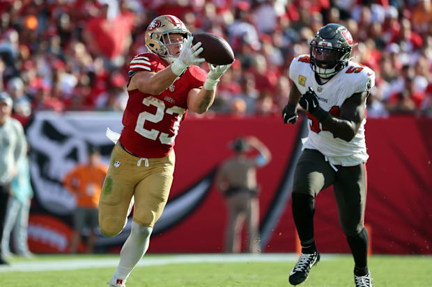 San Francisco 49ers running back Christian McCaffrey returned to the lineup in a victory over the Tampa Bay Buccaneers.