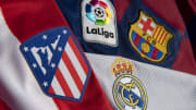 The La Liga Logo with the Atlético Madrid, Real Madrid and FC Barcelona Club Badges