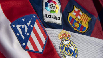 The La Liga Logo with the Atlético Madrid, Real Madrid and FC Barcelona Club Badges