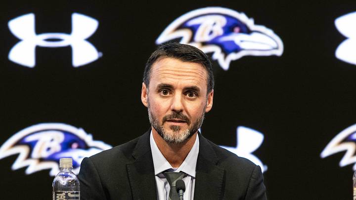 Jan 29, 2026; Owings Mills, MD, USA;  Jesse Minter at press conference at Under Armour Performance Center. Mandatory Credit: Lexi Thompson-Imagn Images