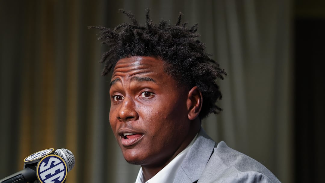 Missouri Tigers defensive end Zion Young talks to the media Missouri Tigers defensive end Zion Young talks to the media