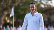 Nov 13, 2024; Belleair, Florida, USA; Indiana Fever guard Caitlin Clark (22) participates in The Annika golf tournament Pro Am at Pelican Golf Club. Mandatory Credit: Nathan Ray Seebeck-Imagn Images
