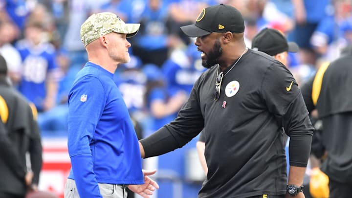 Pittsburgh Steelers head coach Mike Tomlin and Buffalo Bills head coach Sean McDermott.