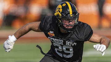 National team defensive back Sebastian Castro of Iowa (29) 