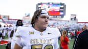 Colorado Buffalos offensive lineman Cash Cleveland (52) against the Arizona Wildcats at Arizona Stadium.