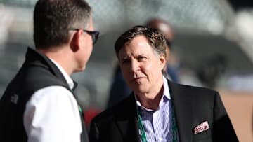 Oct 17, 2021; Cumberland, Georgia, USA; American sports commentator Bob Costas seen during batting practice before the Atlanta Braves game against the Los Angeles Dodgers in game two of the 2021 NLCS at Truist Park. 