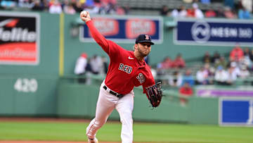 Jun 3, 2023; Boston, Massachusetts, USA; Boston Red Sox starting pitcher Kutter Crawford (50)