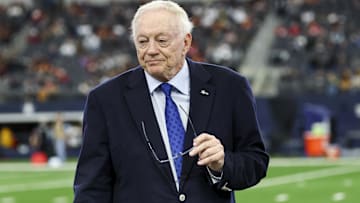 Dallas Cowboys owner Jerry Jones before the game against the Washington Commanders at AT&T Stadium.