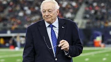 Dallas Cowboys owner Jerry Jones before the game against the Washington Commanders at AT&T Stadium.