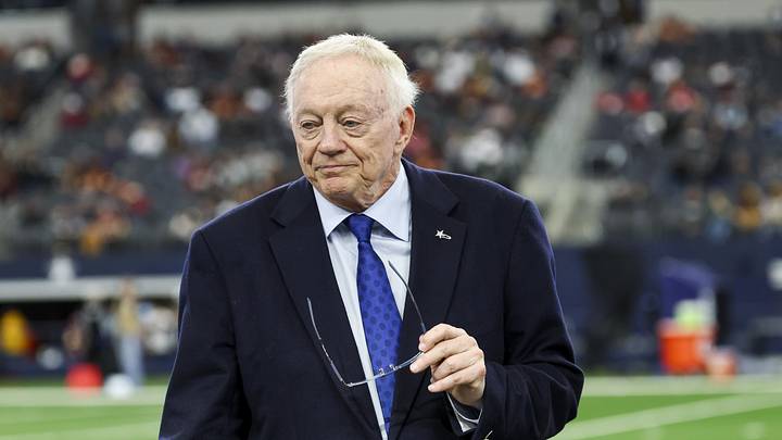 Dallas Cowboys owner Jerry Jones before the game against the Washington Commanders at AT&T Stadium.