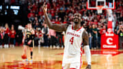 Nebraska Cornhuskers forward Juwan Gary (4) celebrates 
