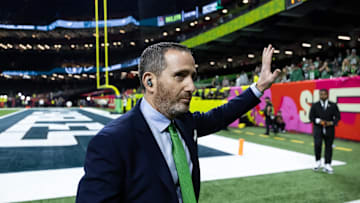 Feb 9, 2025; New Orleans, LA, USA; Philadelphia Eagles general manager Howie Roseman against the Kansas City Chiefs during Super Bowl LIX at Ceasars Superdome. Mandatory Credit: Mark J. Rebilas-Imagn Images
