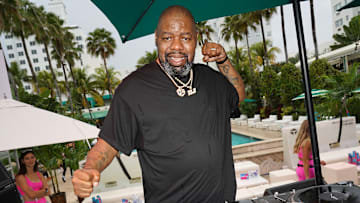 Biz Marking DJing at the Big Game Party hosted by BACARDI in Miami Beach 