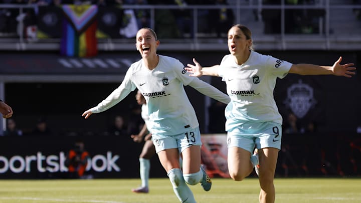 Esther González and Ella Stevens of Gotham FC