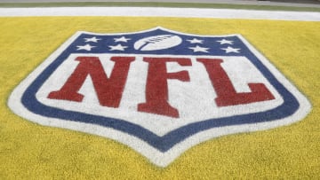 Dec 7, 2023; Pittsburgh, Pennsylvania, USA; The NFL logo is painted in the end-zone as the