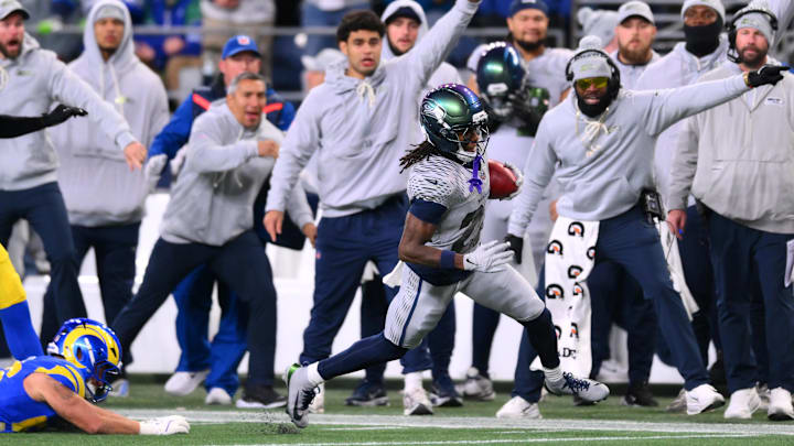 Rashid Shaheed’s punt return touchdown was one of the turning points of the Seahawks’ big win over the Rams. 