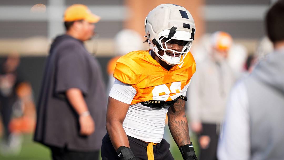 Tennessee defensive lineman Jordan Norman (93) during the Vols' spring football practice in Knoxville on March 19, 2026.