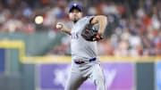 Houston, Texas, USA: Texas Rangers starting pitcher Max Scherzer (31) delivers a pitch during the second inning against the Houston Astros at Minute Maid Park.