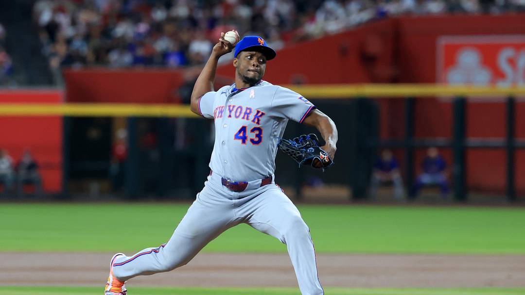 May 10, 2026; Phoenix, Arizona, USA; New York Mets pitcher Huascar Brazoban against the Arizona Diamondbacks at Chase Field. Mandatory Credit: Mark J. Rebilas-Imagn Images