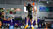 Montverde Academy Eagles guard Dante Allen (30) shoots the ball during the third quarter of the City of Palms Classic semifinal game against the Oak Ridge Pioneers at Suncoast Credit Union Arena in Fort Myers, Fla., on Saturday, Dec. 21, 2024.