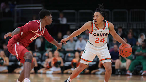 Former Miami Hurricanes guard and new Oklahoma Sooners addition Nijel Pack (24). 