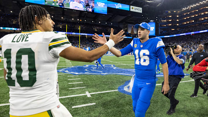 Green Bay Packers QB Jordan Love and Detroit Lions QB Jared Goff