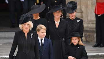 Members of the royal family attending the state funeral of Queen Elizabeth II.