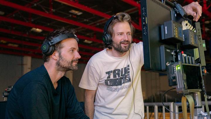 Matt and Ross Duffer on set of Stranger Things season 5 