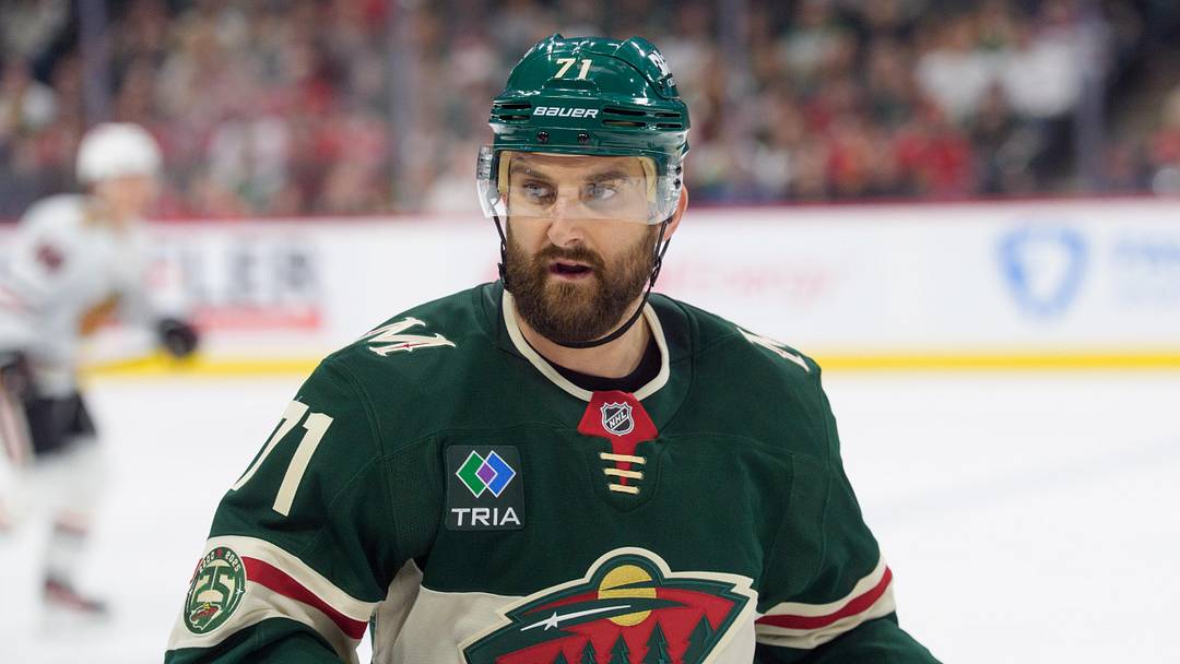 Mar 19, 2026; Saint Paul, Minnesota, USA; Minnesota Wild left wing Nick Foligno (71) skates to the bench against the Chicago Blackhawks in the third period at Grand Casino Arena. Mandatory Credit: Matt Blewett-Imagn Images