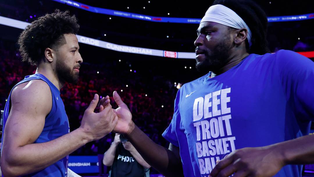 May 17, 2026; Detroit, Michigan, USA; Detroit Pistons guard Cade Cunningham (2) and forward Isaiah Stewart (28) during player introductions before game seven of the second round of the 2026 NBA Playoffs against the Cleveland Cavaliers at Little Caesars Arena. Mandatory Credit: Rick Osentoski-Imagn Images May 17, 2026; Detroit, Michigan, USA; Detroit Pistons guard Cade Cunningham (2) and forward Isaiah Stewart (28) during player introductions before game seven of the second round of the 2026 NBA Playoffs against the Cleveland Cavaliers at Little Caesars Arena. Mandatory Credit: Rick Osentoski-Imagn Images