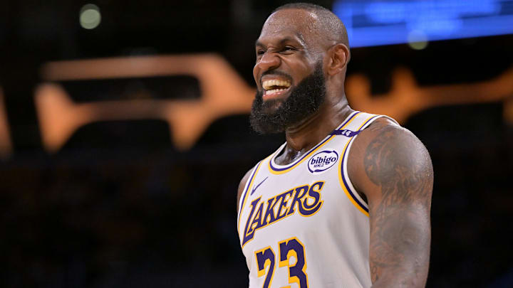 Los Angeles Lakers forward LeBron James (23) on the court during the game against the Minnesota Timberwolves at Crypto.com Arena.